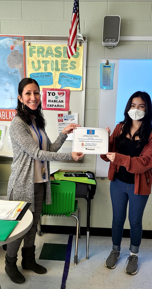 Congratulations Liora Johnson, Valerie Cordero and Sophia Alborz on winning 1st, 2nd and 3rd place on the World Languages poster contest at <a href="/RipponMiddle/">Rippon Middle School</a> in Celebration of National Foreign Language Week (March 6-12). @PWCSWorldLang