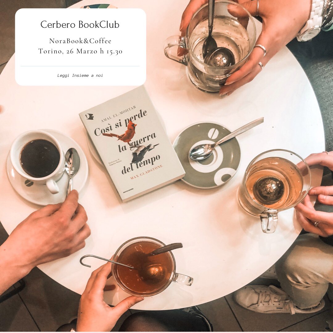 Ve la butto qui:
Se siete di Torino e amate leggere, abbiamo un club del libro fantasy da NoraBook e Coffee. Il 26 Marzo alle 15.30 ci vediamo lì per discutere di “Così si Perde la Guerra del tempo”.
Accettiamo anche i pirati del booktok