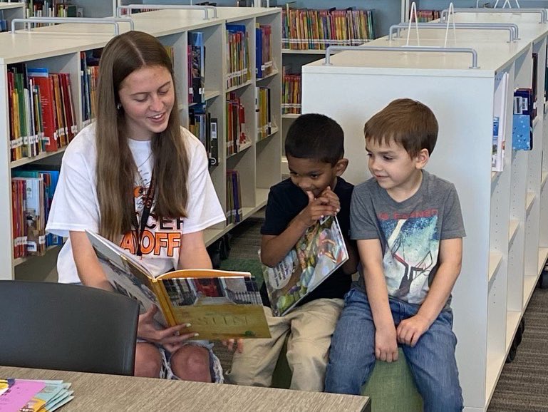 LJacketsSoccer's tweet photo. On Wednesday, these Lady Jackets visited Garcia Elementary School and read to some amazing kindergarten students. We aren’t sure which group had more fun…the bigs or the littles! #JFND https://t.co/tRx1LBwtqG