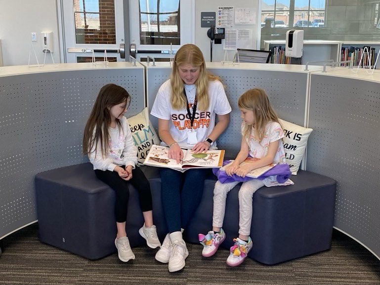 LJacketsSoccer's tweet photo. On Wednesday, these Lady Jackets visited Garcia Elementary School and read to some amazing kindergarten students. We aren’t sure which group had more fun…the bigs or the littles! #JFND https://t.co/tRx1LBwtqG