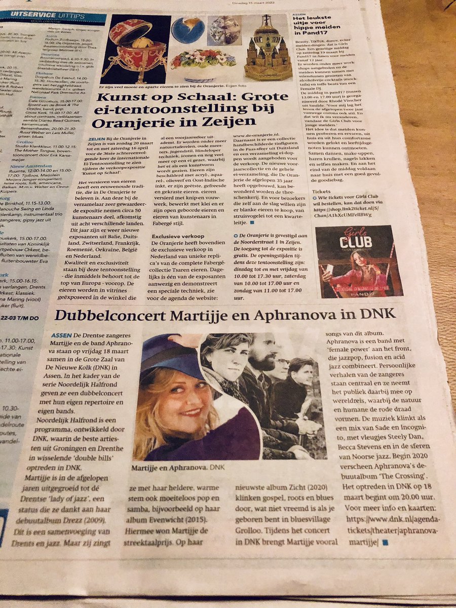 aphranova's tweet photo. Vandaag in de krant…..@assercourant @martijje @DeNieuweKolk https://t.co/HsoIbdCJwb