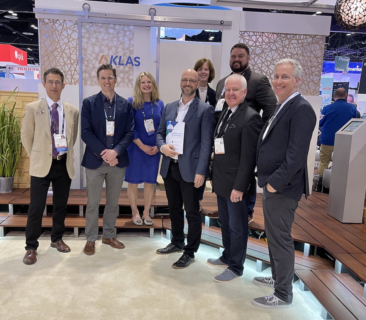 censinet's tweet image. Congratulations to @ArcadiaHealthIT for their #CybersecurityTransparent award this week at #HIMSS22. Shown are Steven Low of @KLASresearch, Sean Carroll and the team at Arcadia, and Cormac Miller and @logancm77 of @censinet.