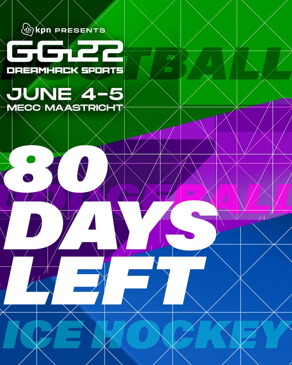 ONLY 80 DAYS LEFT 👀🔥

Go to ggdreamhacksports.com to learn more about Europe’s biggest sports &amp; gaming festival and get your Early Bird tickets 🎟

<a href="/KPN/">KPN</a> | @MECC_Maastricht | <a href="/E_Divisie/">AURAFAM</a> | <a href="/eredivisie/">VriendenLoterij Eredivisie</a> | <a href="/DHSportsGames/">DreamHack Sports Games</a> 

#gg22 #sportsgaming
