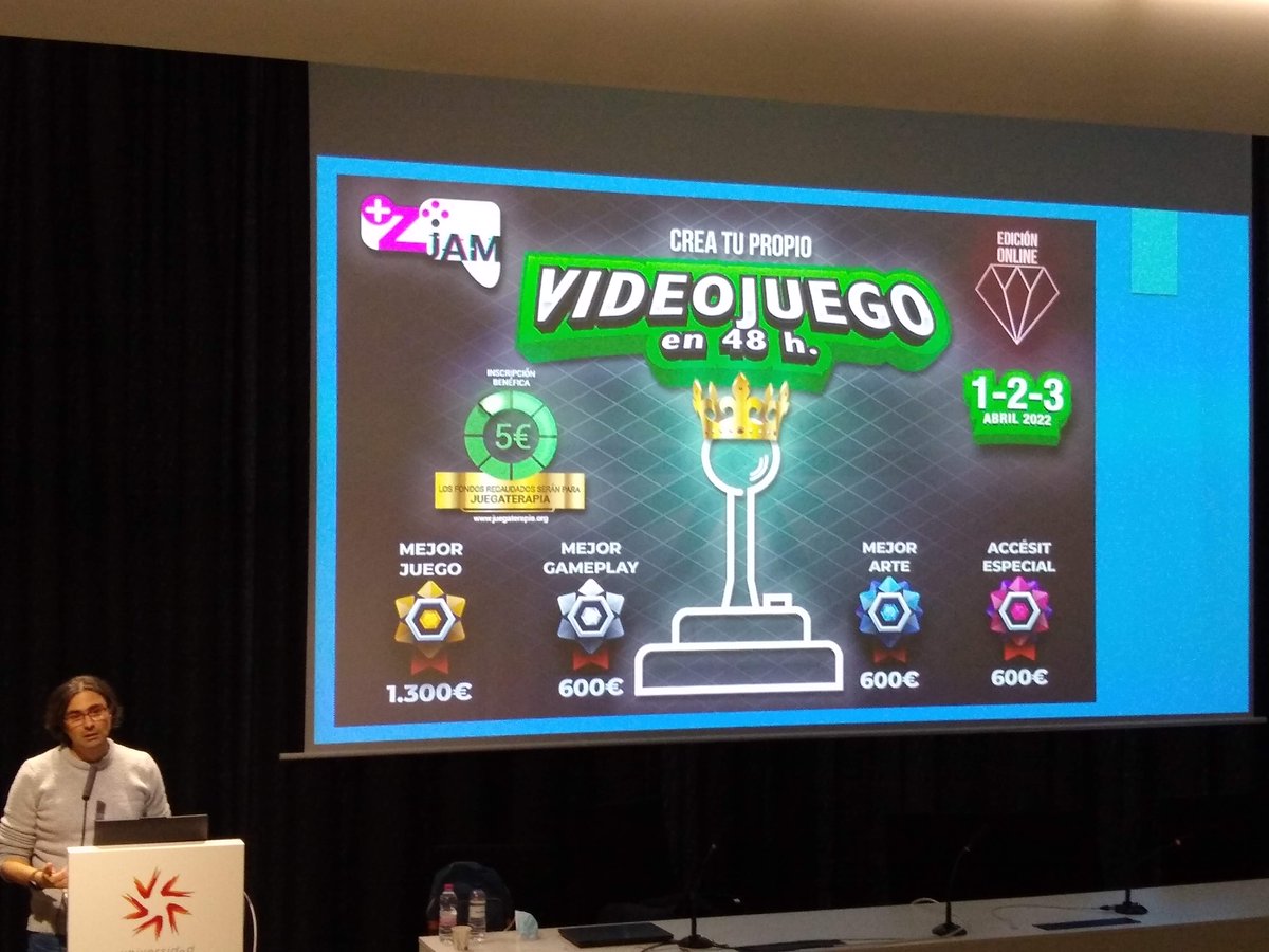 jecheverriao's tweet photo. Hoy en  @_usj_  hemos tenido la suerte de  contar con el gran @nolver de @TheGameKitchen: nos ha hablado de #producción de #videojuegos , de @billetecohete y de la #Zjam2022 
@AraDev_  @CPA_Formacion @IAF_Aragon @AragonEmprende  @etopia_ https://t.co/MDiVBKzOCI