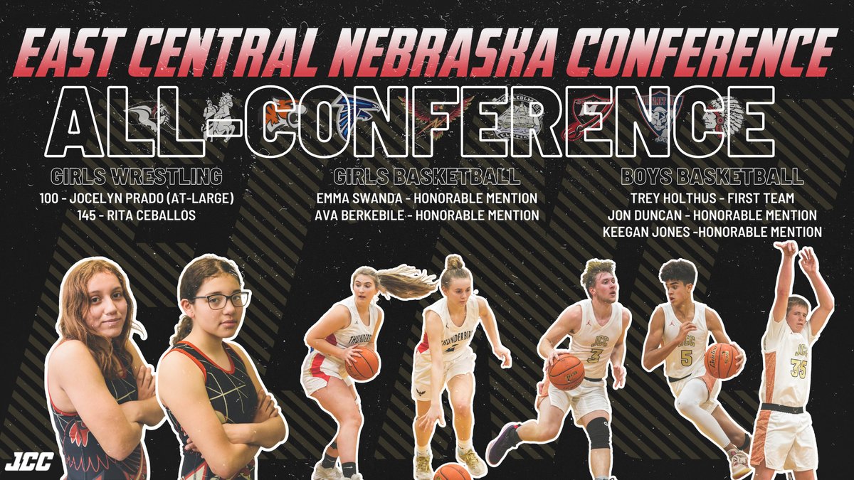JCCENTRAL's tweet photo. Congratulations to the Thunderbirds recognized in the winter sports All Conference teams for ECNC!

Girls Wrestling
• 105 - Jocelyn Prado (At-Large)
• 145 - Rita Ceballos

#GoJCC #nebpreps (1/2) https://t.co/gzg2Q1XPPh