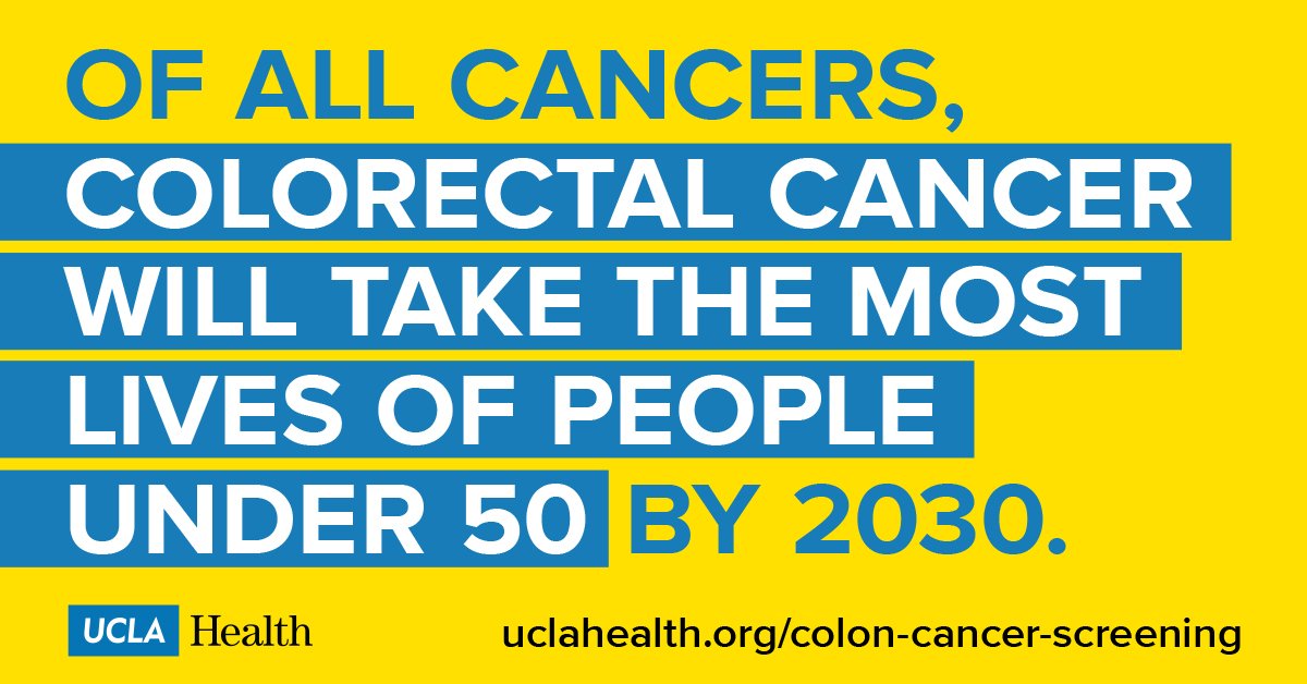 TienDongMD's tweet photo. March is #ColonCancerMonth. Colon cancer is one of the most preventable cancer and screening now starts at age 45! @UCLAHealth @TrishaJamesMBA https://t.co/Lwe4utL466