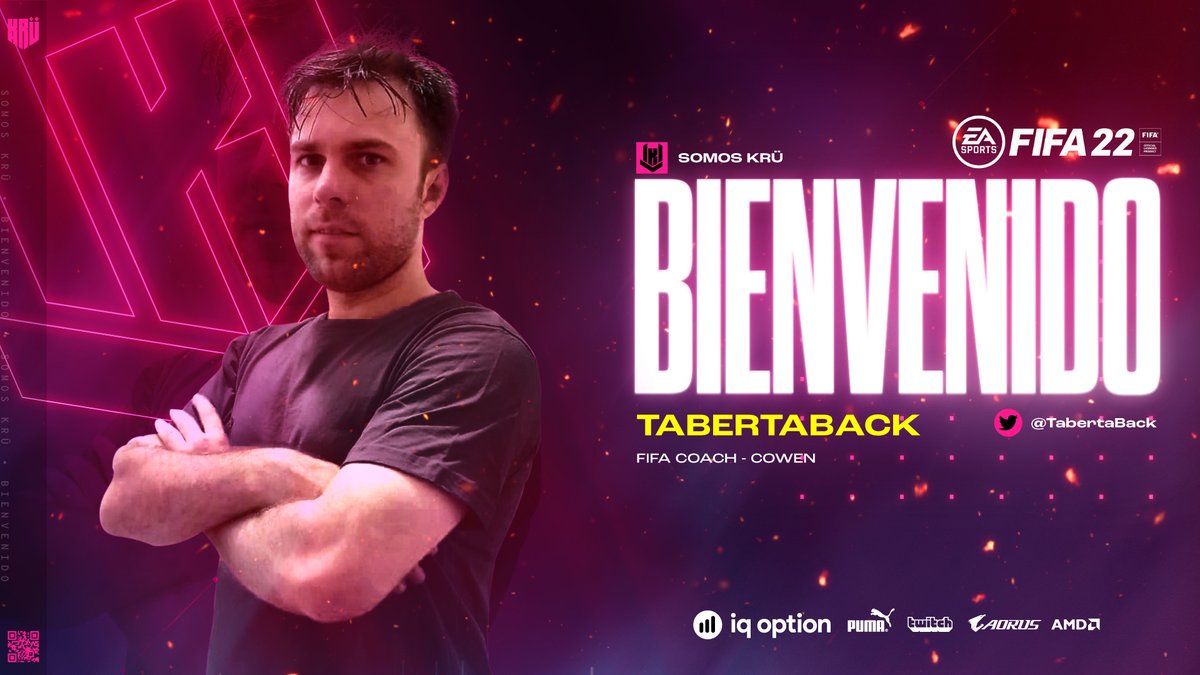 KRUesports's tweet image. BIENVENIDO!🎉 WELCOME!🎉

@TabertaBack llega para reforzar a nuestros Krüzados del #FIFA22! Se une al team como nuevo Coach de @facu_cowen 🤟

Acompáñenme a darle la bienvenida! 

#VamosAJugar ⚽️