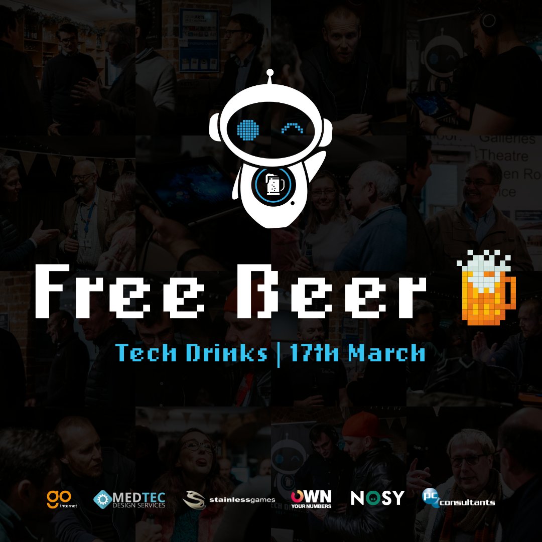 11th Tech Drinks tomorrow 🤖 🍻

Get your free beer tomorrow at <a href="/quayarts/">Quay Arts</a>, 6pm start.

Register here: iowtech.co.uk

#IsleOfWight #TechDrinks