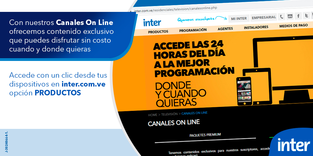 InterCliente's tweet photo. Nuestros suscriptores pueden disfrutar Canales On Line con programación exclusiva las 24 horas. Accede en https://t.co/nnTQK8Pa1T https://t.co/DztZvzM8Mf