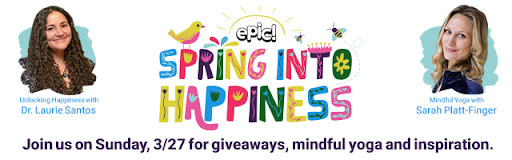 lauriesantos's tweet photo. Thrilled to be part of @epic4kids's virtual event Sun 3/27 @ 8AM PST. Come celebrate educators/promote wellness w/ giveaways, yoga & life lessons! I'll be doing a 30-min talk + Q&A to support educator wellness. All are welcome! #epicsspringintohappiness https://t.co/4BRW6KWWsm https://t.co/EQnJTRUnJ6