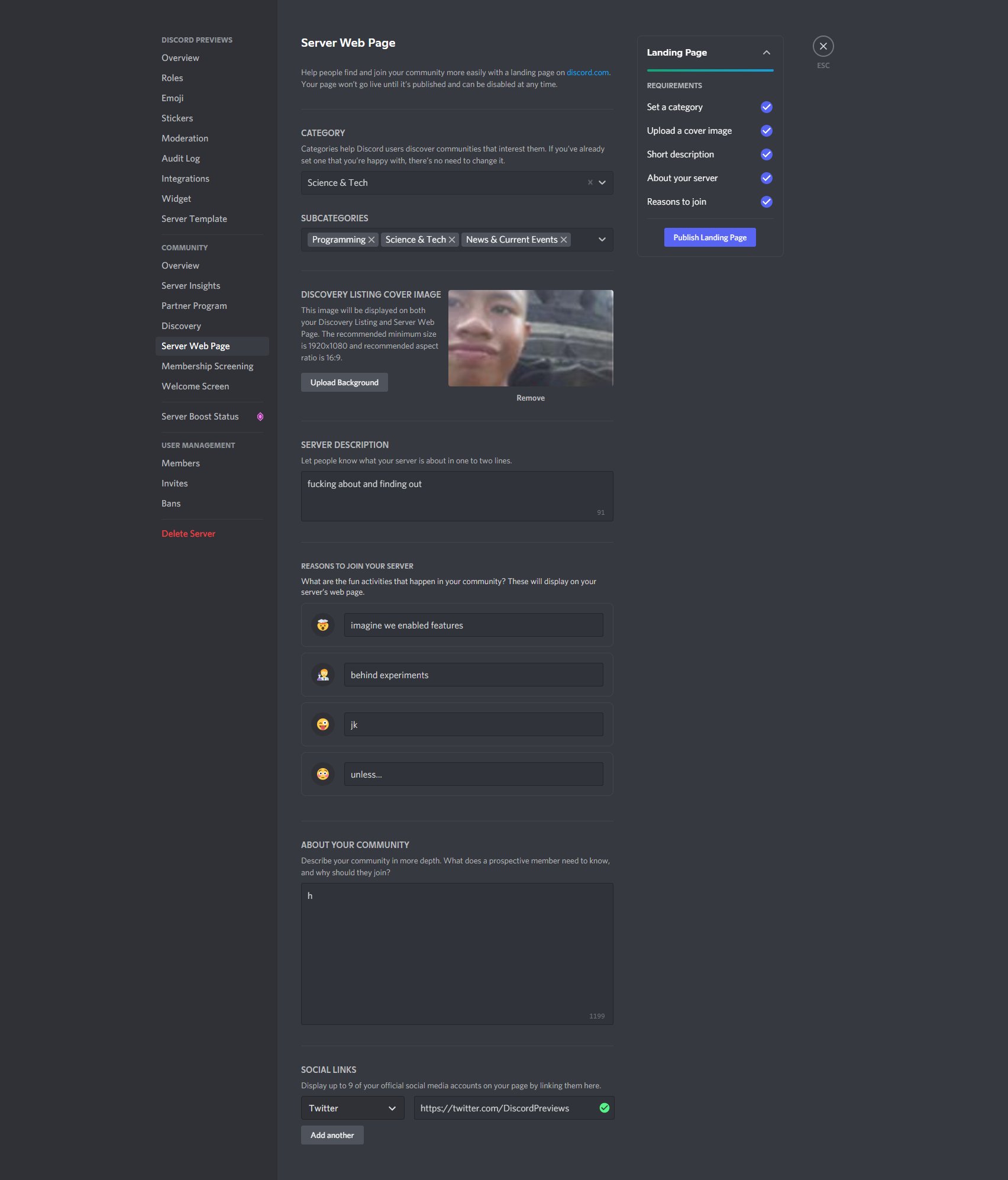Members Page – Discord