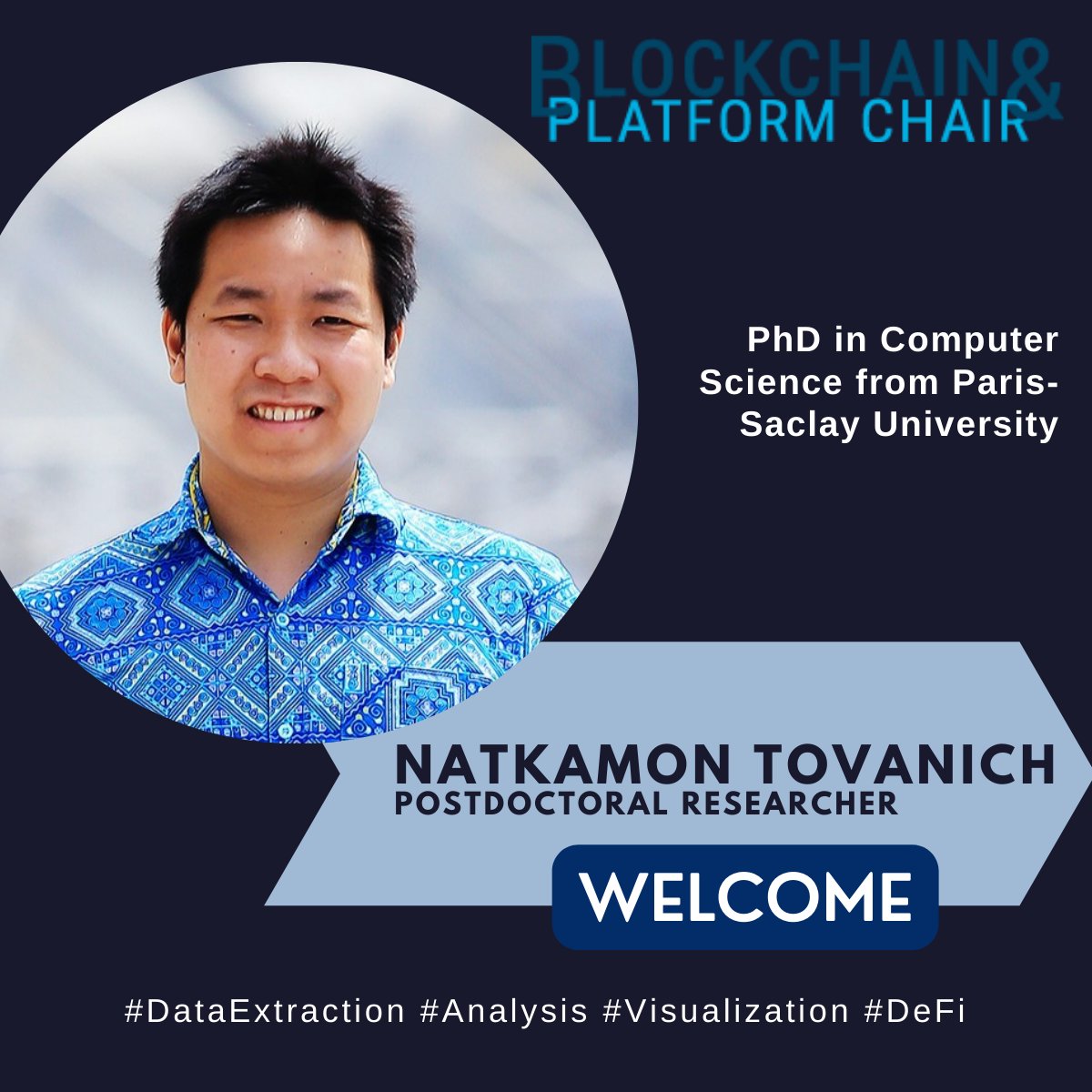 Blockchain@Polytechnique (@blockchain_at_x) on Twitter photo Proud to welcome <a href="/natkamon_tov/">Natkamon Tovanich</a> to the team as a postdoctoral researcher under the supervision of Julien Prat (<a href="/CNRS/">CNRS 🌍</a> researcher - <a href="/Polytechnique/">École polytechnique</a>).
#DataExtraction #Analytics #Visualization #DeFi #BlockchainChair
You can read his full thesis here 👉 theses.fr/2022UPASG010 Proud to welcome <a href="/natkamon_tov/">Natkamon Tovanich</a> to the team as a postdoctoral researcher under the supervision of Julien Prat (<a href="/CNRS/">CNRS 🌍</a> researcher - <a href="/Polytechnique/">École polytechnique</a>).
#DataExtraction #Analytics #Visualization #DeFi #BlockchainChair
You can read his full thesis here 👉 theses.fr/2022UPASG010