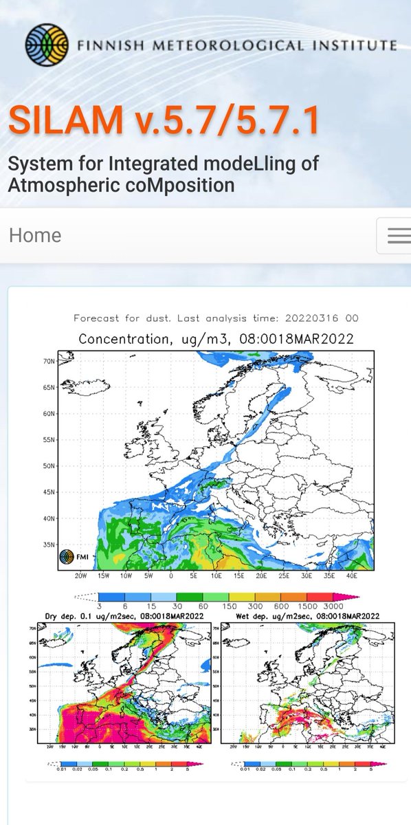 #Saharan hiekkapölyä voi kulkeutua Suomeenkin asti loppuviikosta, etenkin perjantaiaamuna 18.4. @ilmatiede #SILAM-ennuste silam.fmi.fi
