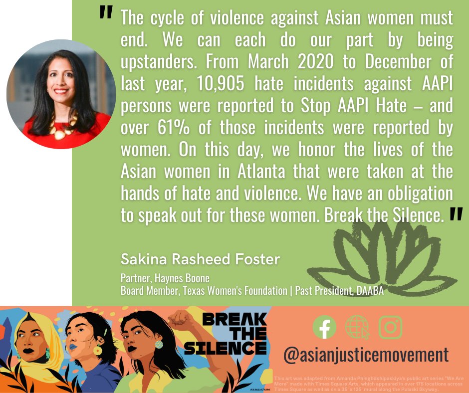 DAABAtweets's tweet photo. March 16 marks one year since the Atlanta spa shootings that killed eight people—six of whom were Asian women. On this day, our members share their reflections on these events, and a call to action. #breakthesilence https://t.co/Gv1TLPYzWu