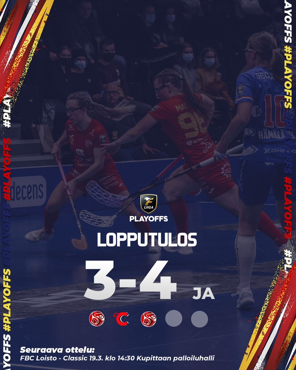 fbc_loisto's tweet photo. Voitto🔥
Ottelu ratkeaa vasta jatkoajalla, kun Emilia Pietilä iskee voittomaalin!
Ottelusarja jatkuu lauantaina Kupittaalla, jolloin sarja on myös katkolla Loistolle💪
#salibandy #FLIIGA #FBCLoisto https://t.co/sMmK5QbFpV
