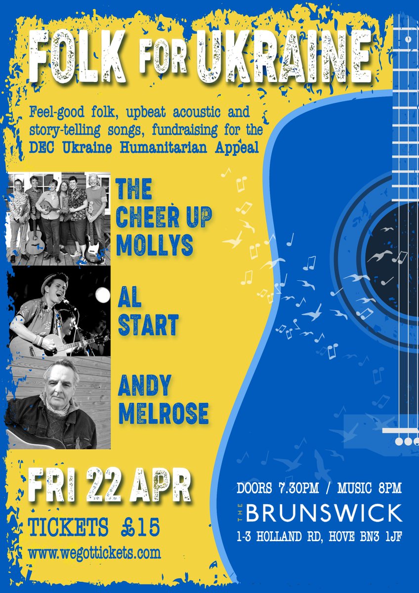 As individuals it’s hard to know what we can do to help, so as musicians we have joined together with our good friends <a href="/Al_Start/">Al Start</a> and Andy Melrose to put on an evening of folk and acoustic music for the DEC Ukraine Humanitarian Appeal. Please share. wegottickets.com/event/541269 🎵❤️🇺🇦