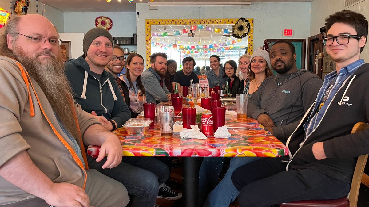 TheFuturus's tweet photo. Futurus goes international! 🌍
We celebrated Art Director Shelby's exciting move to Europe by coming together for a delicious team lunch. 
We'll miss seeing @shelbyvecc in person every day, but thankfully we have video calls and #VR field trips to help keep us close. #TeamLunch https://t.co/mOaOxGdoS0