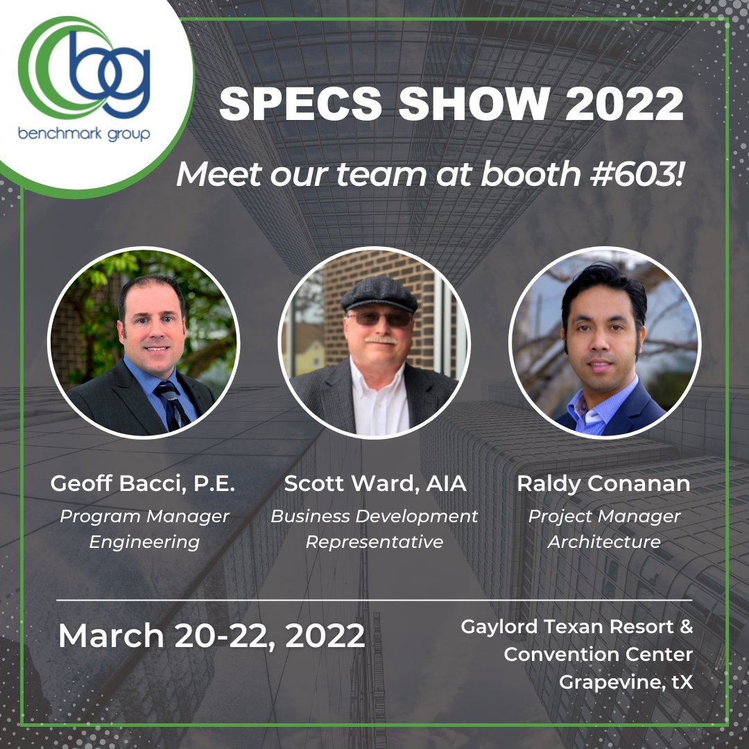 bg_teamofchoice's tweet photo. #SPECSSHOW2022 is less than a week away! Will you be there? If so, we'd love to meet you! Stop by and see us at booth #603! #SPECS #teamofchoice #BenchmarkGroup https://t.co/R4IGrh8Seo