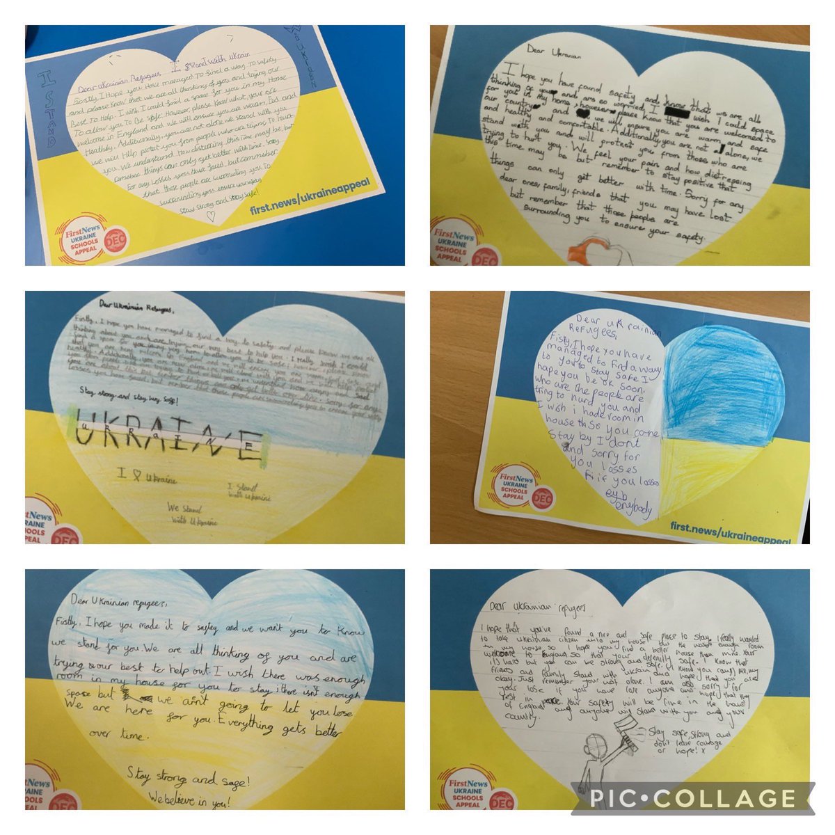 This afternoon Year 6 wrote heart felt messages to the Ukrainian people. The children independently thought about what message they would like to send and produced these amazingly thoughtful messages - well done Year 6! @CEO_UWMAT @CFOO_UWMAT