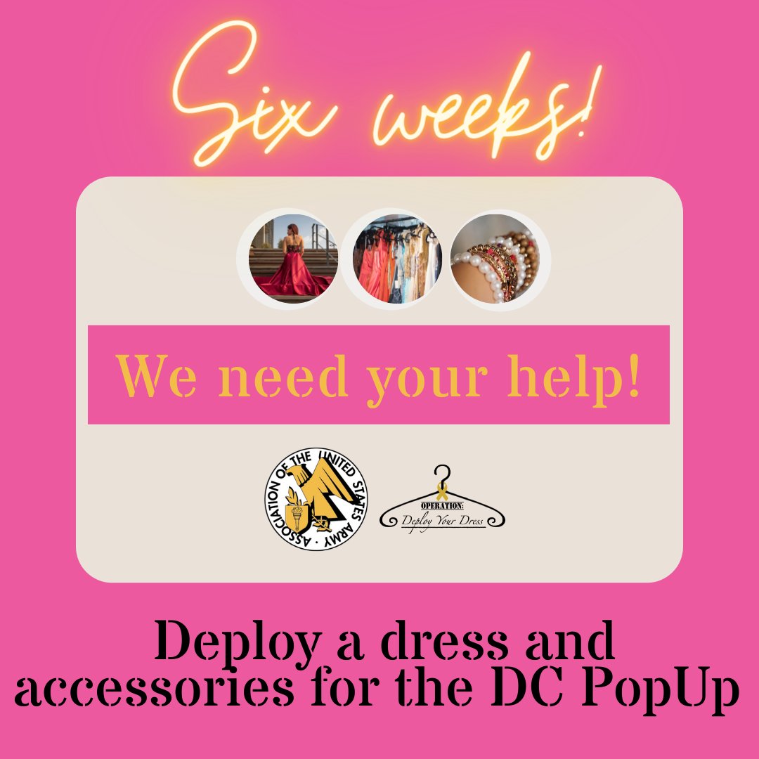 ODYD2017's tweet photo. We are in need of new or gently worn formal dresses and accessories (no shoes)! Please reach out if you are interested in supporting! Share with your networks. #odyd #militaryspouses #militarylife #militarycommunity #DC #NOVA #nonprofit #nonprofits #retweet #support #community https://t.co/1tjpwvUTsd