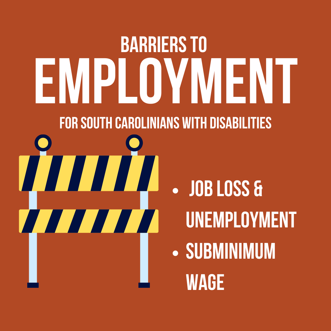 Able_SC's tweet photo. People with disabilities are 2x more likely to be unemployed and can also be paid below minimum wage, sometimes making as little as less than $1 per hour. The good news is that there are keys to unlocking these barriers! 
Stay tuned!

#BarrierFreeSC #UnlockingBarriers #Disability https://t.co/Nw5hL1zpxh