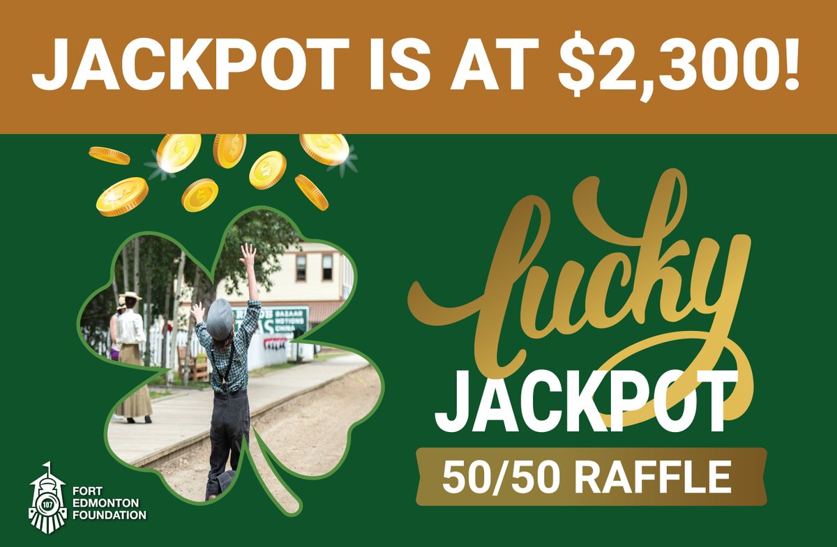FtEdmFoundation's tweet photo. Please RT and help us share the news that our Lucky 50/50 Jackpot is at $2,300 and growing!

Ticket sales end at 11:59 p.m. on St. Patrick's Day 🍀 (tomorrow) and the draw is on Friday, March 18. 

Buy tix ➡️ https://t.co/Ytst0uByfa

#supportfortedmonton #yeg #edmonton #alberta https://t.co/t0XUsB3RB3