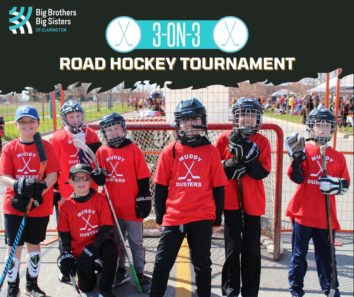 bbbsclarington's tweet photo. bbbsclarington’s 10th yearly road hockey tournament is on May 14, 2022 from 9-5. 
Closing Clarington Blvd for this 3-on-3 format with adult, open and girls’ divisions, and great prizes.
Register today! Email: ssevents@bigbrothersbigsisters.ca for more details. https://t.co/fr9PjO5Djf