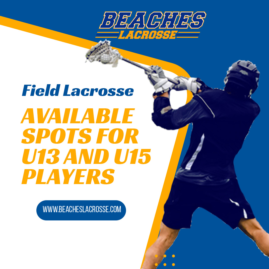 Last call for U13 and U15 field lacrosse players! We have room for a few more U13 and U15 players. If you want to play this spring, register now and/or email pastpresident@beacheslacrosse.com #Beaches #fieldlacrosse #ridethetide #lacrosse