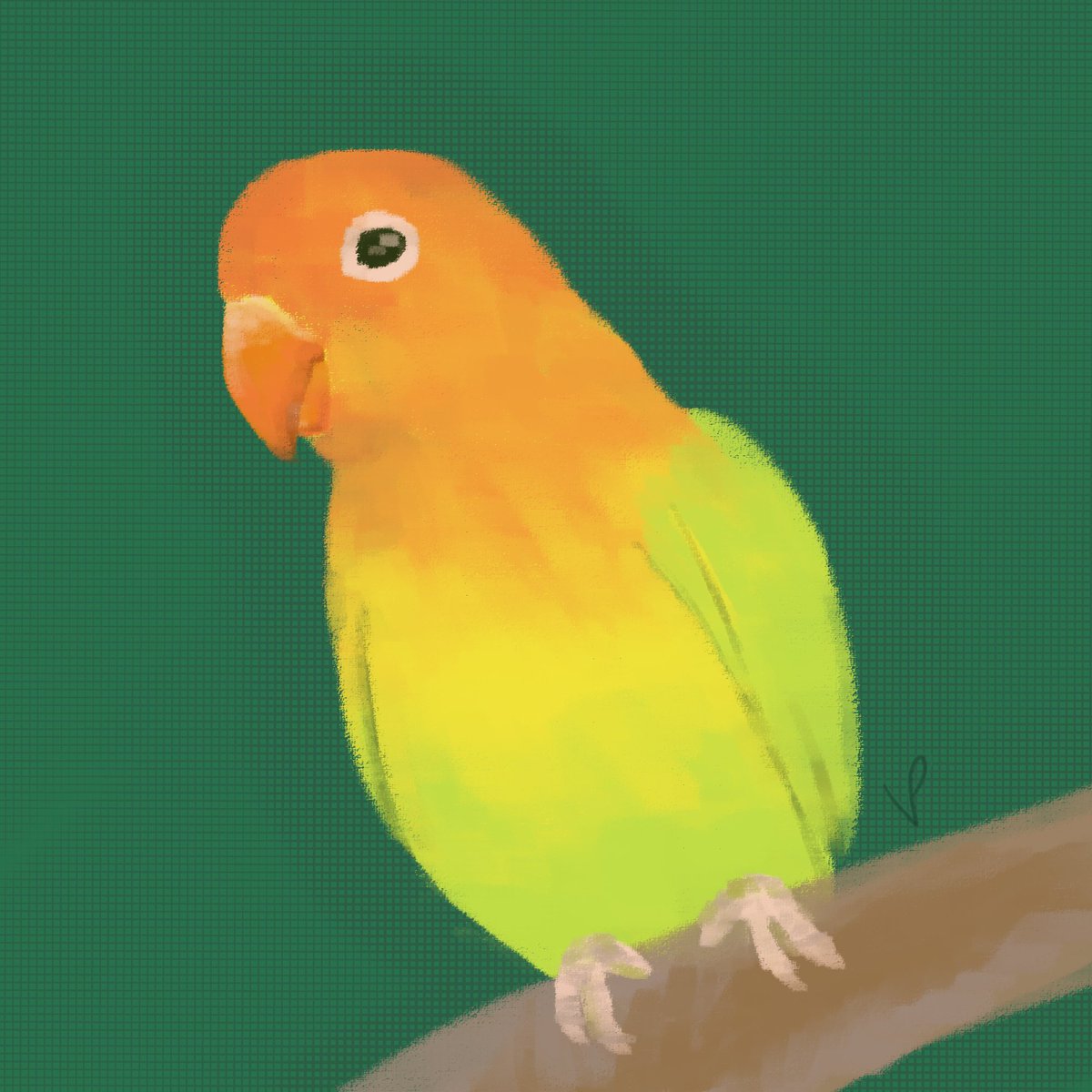 carelesswhsmrs's tweet photo. Little friend for day 9 (analogous colours) + 16 (animal) of #mARTch #mARTch2022 also I didn't know this was a lovebird until today dksjsks I just mentally registered them as mango birds https://t.co/LFBh4G7MHF