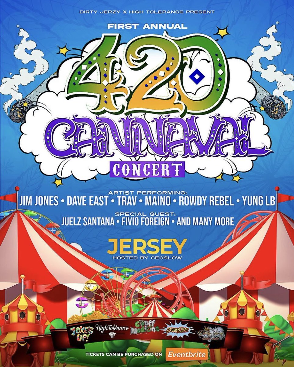 jimjonescapo's tweet photo. 420 we throwin th biggest event in th tristate area dont miss it #Cannaval this is not a pop up shop this is a festival come have fun & win some cash n prizes
Bring ur family & enjoy th entertainment tell them capo sent ya
https://t.co/HWZPO3HVnc https://t.co/KDTH4YZSKt