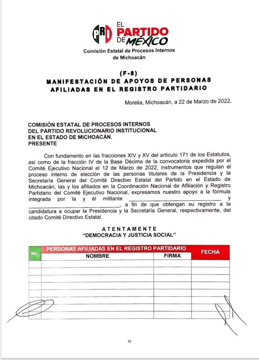 MemoValenciaR's tweet photo. Cientos de militantes me han escrito para manifestar su intención de apoyarme en el próximo proceso interno, quiero informarles que pueden apoyarme para el registro.
Solo impriman este formato 👇🏻, fírmenlo, lo escanean y me lo envían al correo:
📧
apoyoamemovalencia@gmail.com https://t.co/WgYCq9YEsJ