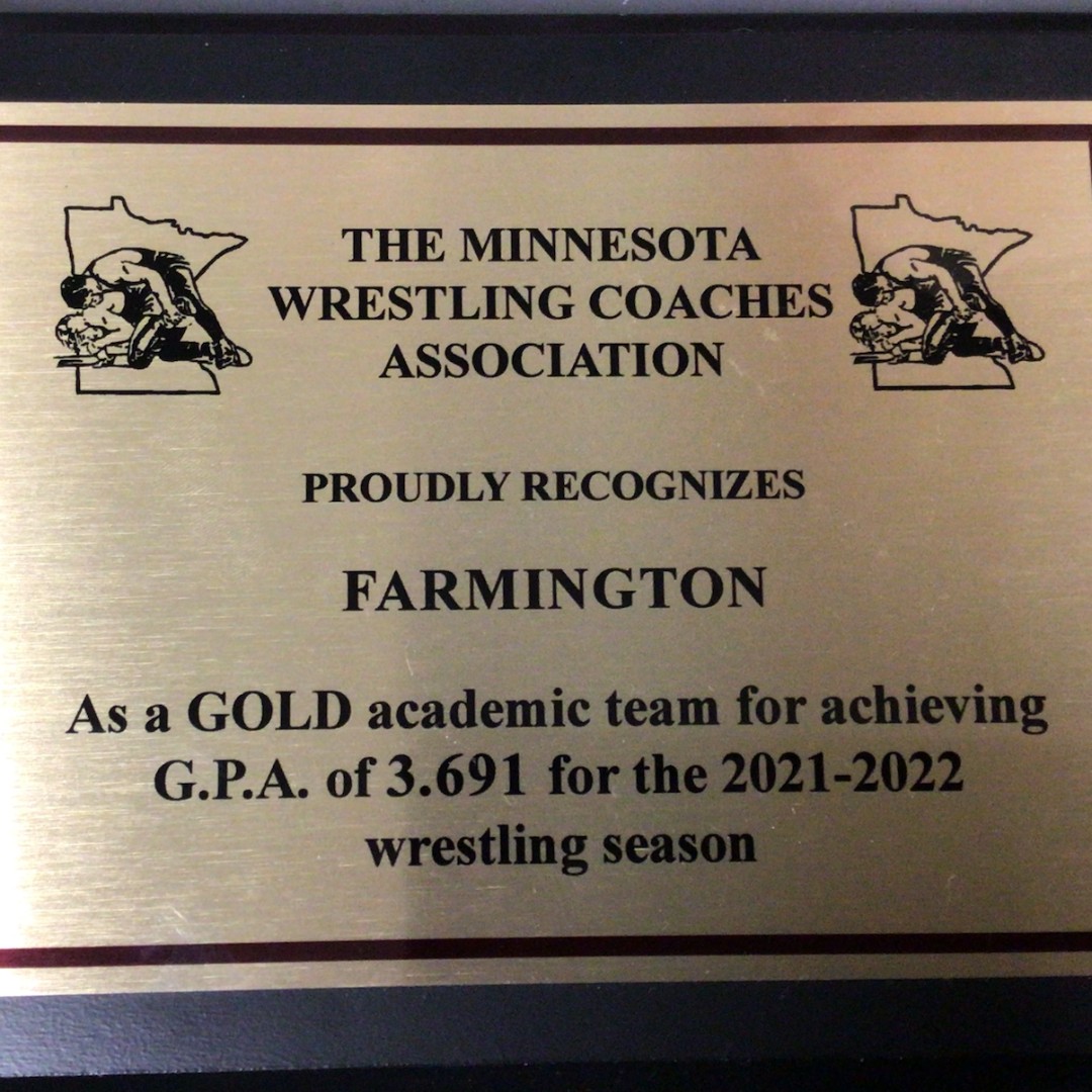 Tiger Wrestling Team wins the Gold Level Academic Award (GPA between 3.5-4.0) with a Team GPA of 3.69!!! #StudentAthletes