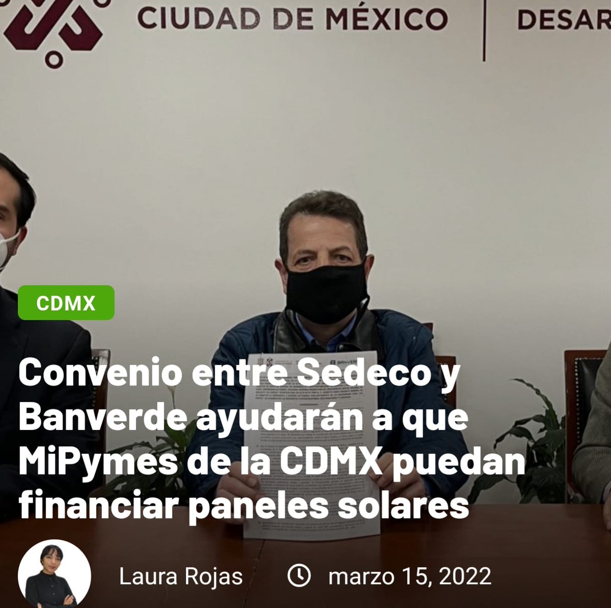 EsCuantomx's tweet photo. Para fomentar que #MyPimes puedan acceder al uso de energías limpias, renovables y sustentables en la #CDMX, @FadlalaAkabani de la @SedecoCDMX firmó un convenio de colaboración con #Banverde para que puedan financiar alternativas de energía eléctrica: https://t.co/rLRegGlXAL https://t.co/qL2WBAhcoo