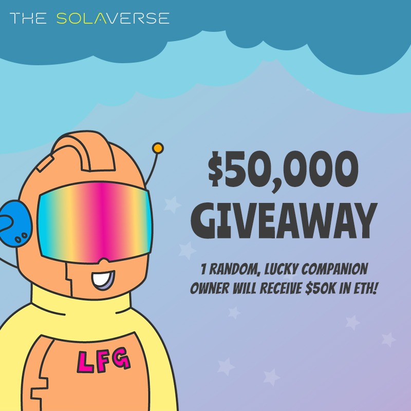 🚨$50k Giveaway!🚨 <a href="/Companions_NFT/">Companions 💚✨</a> 
Companions will be Your Avatar in the P2E Game!

Part of a much bigger MetaVerse called the SolaVerse! 
<a href="/the_solaverse/">The SolaVerse 🪐</a>

Build your Own Universe!
$Sola Released very soon!
Planets, Land and Spaceships... #NFTs

Trailer:
youtu.be/mdsqQIDshk8