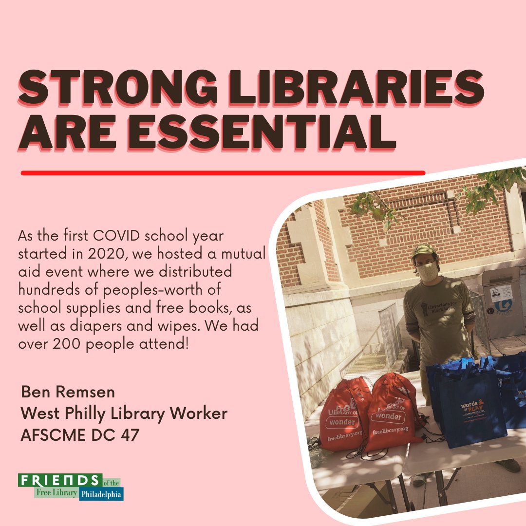 FreeLibFriends's tweet photo. Our library staff have done so much throughout the pandemic to keep our communities going! The Free Library must be fully funded to give our kids, elders, and all our neighbors the library services that we deserve. #FundOurLibrariesPHL @PhillyMayor @JamieGauthier1 @Mr4thDistrict https://t.co/cHwMrgUfZR