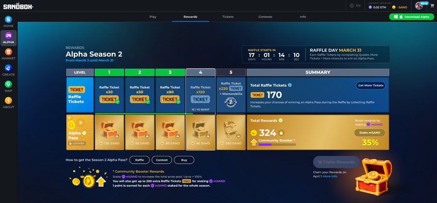 AprilPh46046142's tweet photo. @TheSandboxGame I just participated in the daily #SandboxAlphaS2Contest for a chance to earn up to 1,000 $SAND! Starting March 14 -  Show your Raffle Tickets. Check out my screenshot below! 👇 #SandboxAlphaS2 https://t.co/3himRRpofT