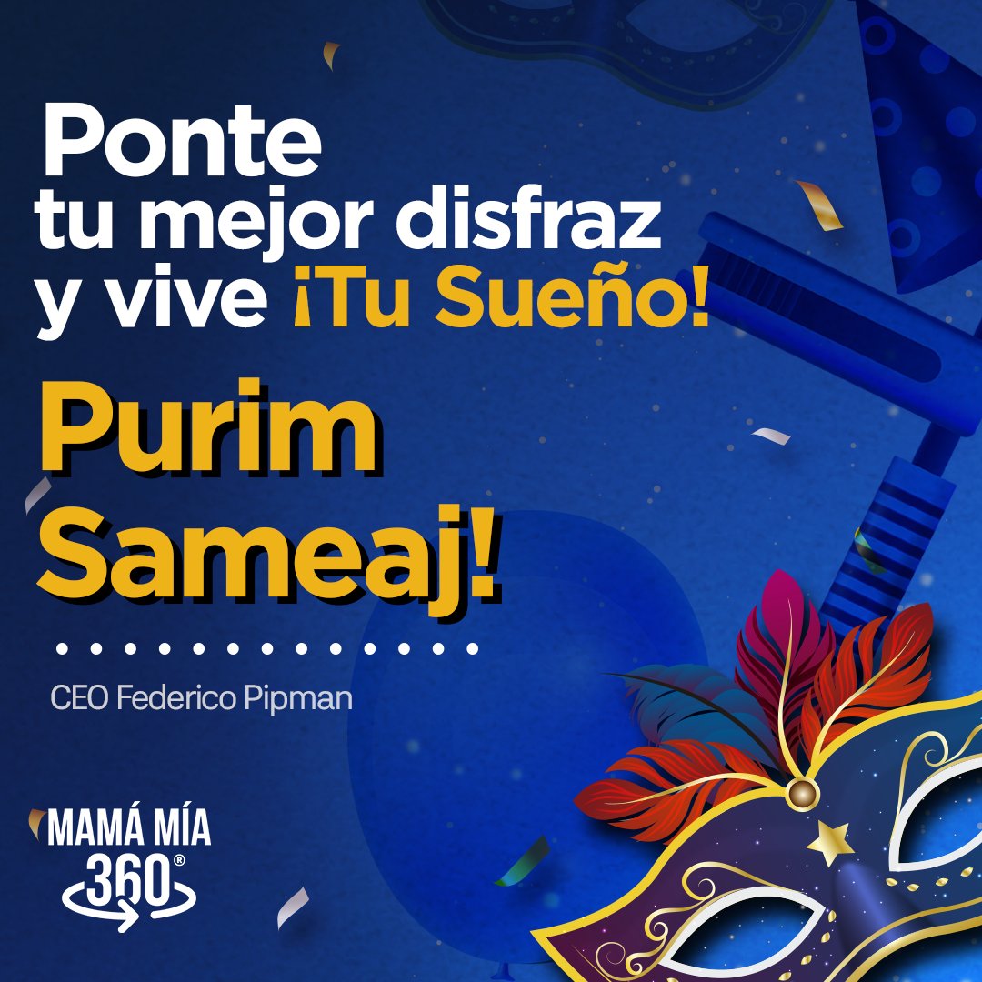 FPipman's tweet photo. 𝐃𝐢𝐬𝐟𝐫𝐮𝐭𝐚 𝐞𝐬𝐭𝐞 𝐝𝐢𝐚❗
𝐏𝐮𝐫𝐢𝐦 𝐒𝐚𝐦𝐞𝐚𝐣❗ 🥳🥳!!

🌐𝐕𝐢𝐬𝐢𝐭𝐚 𝐍𝐮𝐞𝐬𝐭𝐫𝐨 𝐒𝐢𝐭𝐢𝐨 𝐖𝐞𝐛:
https://t.co/AjzFUugTQH

#mamamia360 #marketingdigital  #business #marcadigital #israel #estrategias  #israel #latinos #purim #purimsameaj https://t.co/mhUC7KNjWU