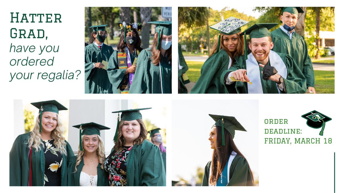 StetsonU's tweet photo. #HatterGrad Reminder: the deadline to order regalia is this Friday, March 18th!
Order: https://t.co/KhKUYDrcCt https://t.co/Cehc02jzMX