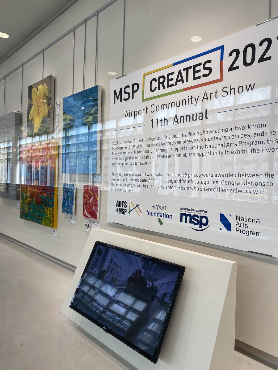 MattTrainum's tweet photo. Hey @mspairport — love the art show!  I probably walked by it a dozen times and finally today stopped and enjoyed. Thanks to those who shared their talents! https://t.co/jhdT3iXG7F