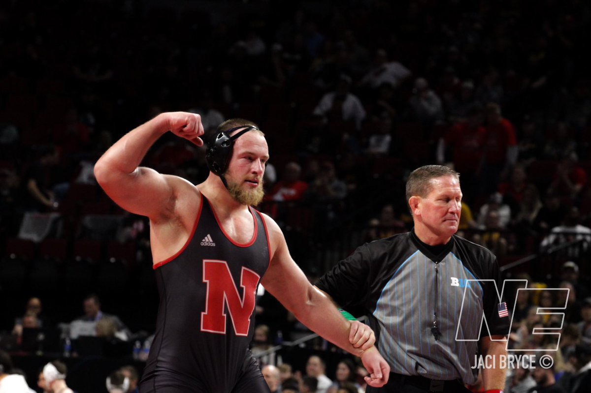 NEBwrestle's tweet photo. Ready for @HuskerWrestling to do some damage this weekend! The NCAA tournament starts TOMORROW at 11. 💪 https://t.co/mn9XDFXQQk