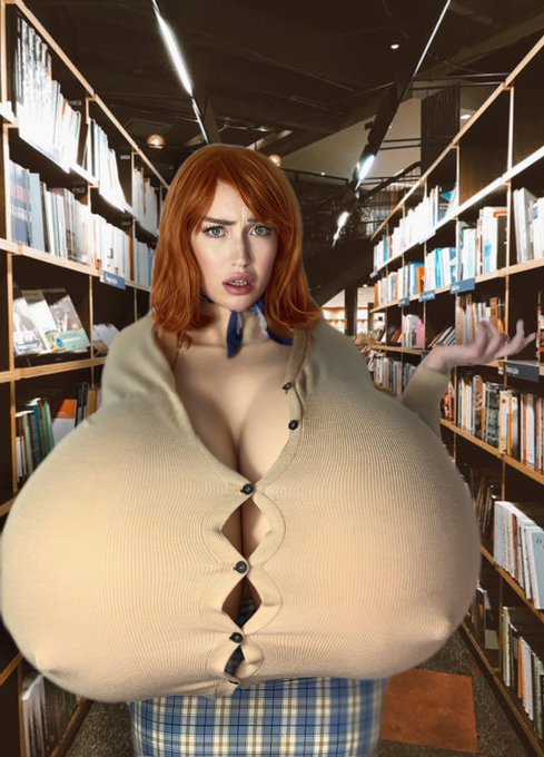 No you can’t deposit your books in to my cleavage, put them back on the shelf like everyone else! https://t