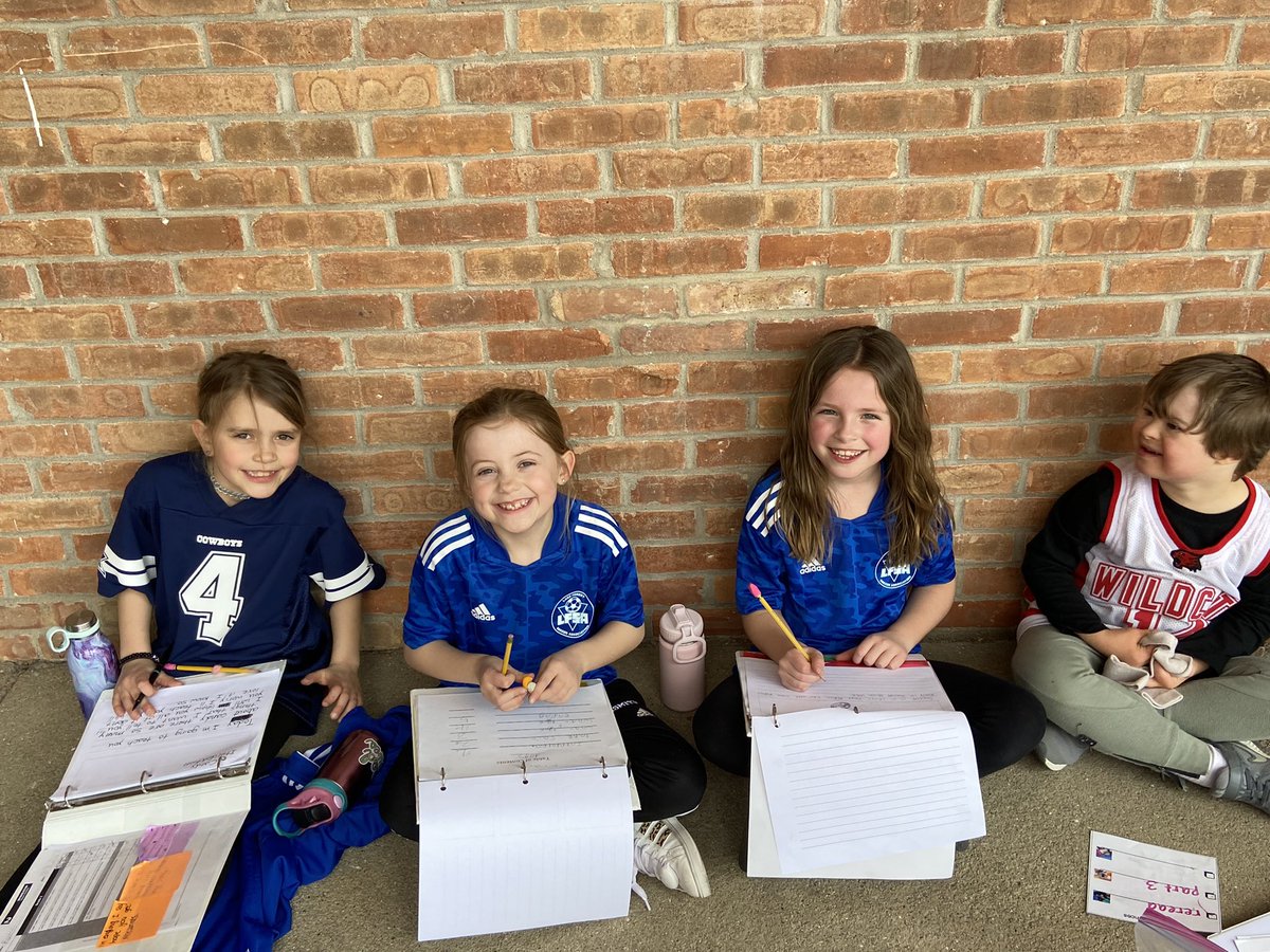 Enjoying the nice day by writing outside!