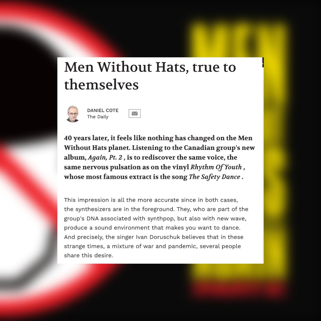 <a href="/MenWithoutHats1/">Men Without Hats</a> are back and haven't missed a step.

Full article is available at the link in bio.