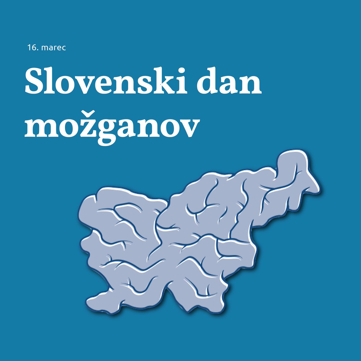 In 2015 the government of Slovenia declared Wednesday in the third week of March the Slovenian brain day. Let's use this symbolic declaration of the value brain has for every person and the whole society to improve the way we take care of our brains individually and collectively!