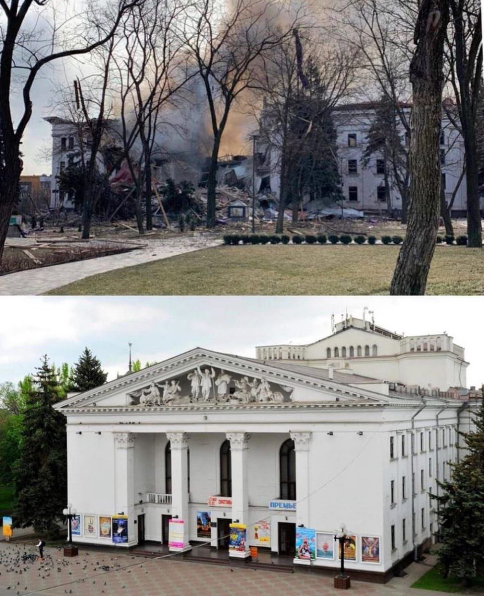 ng_ukraine's tweet photo. A theatre in #Mariupol where hundreds of people are reported to have been sheltering has been bombed by Russian forces.
The number of casualties is still being estimated...

 #StopRussia #RussiaInvadedUkraine #StopRussianAgression #UkraineUnderAttack https://t.co/KLSw8OJl8S