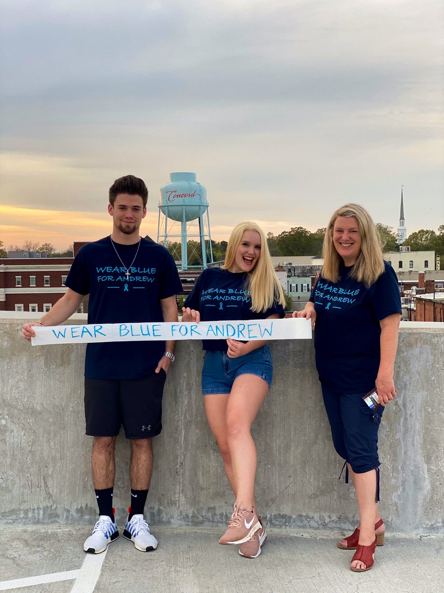 rowanchurchyard's tweet photo. We wear blue for my Uncle Andrew!! 10 more days til we march to get screened. Ask your parents, aunts, uncles, loved ones, etc. if they’ve gotten screened! #wewearblueforandrew #mtgs5k @BorlandGroover https://t.co/nEP9N97uk6