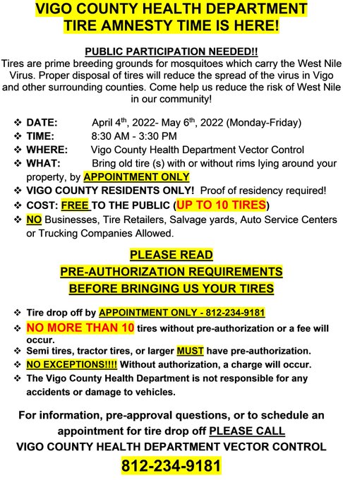 It's TIRE AMNESTY TIME!!!!