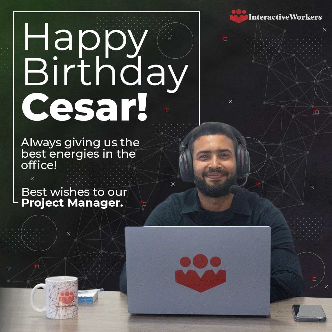 InteractiveWrks's tweet photo. 𝐇𝐚𝐩𝐩𝐲 𝐁𝐢𝐫𝐭𝐡𝐝𝐚𝐲 to our amazing Project Manager, Cesar! 🤳

Today we celebrate the life of one of our dearest team member, Cesar Valle (@cesar_valle)

 #virtualassistant #virtualassistants #virtualofficeassistant #thinkvirtual #asistentevirtual #businessowner https://t.co/UHkbKd70NI