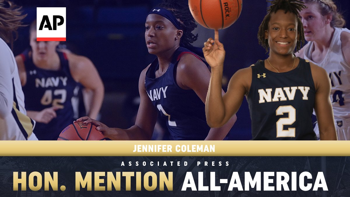 ⭐️Huge national news! 📣
Jennifer Coleman of <a href="/NavyWBB/">Navy Women's Basketball</a> was named as an Honorable Mention AP All-American this afternoon! She is the first player in program history to earn such an honor and just the third-ever <a href="/PatriotLeague/">Patriot League</a> player.
navysports.com/news/2022/3/16…
