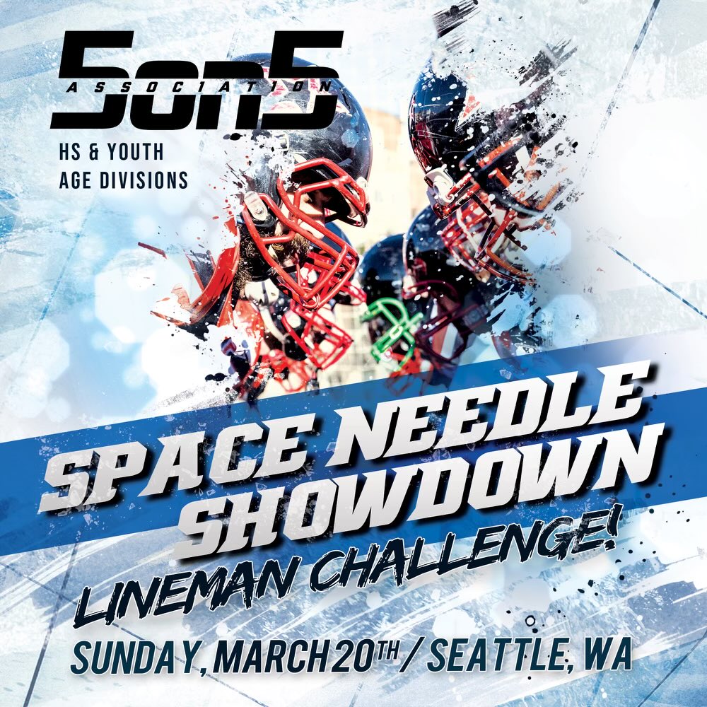 5on5association's tweet photo. Itβs that time! The 1st ever 5on5 Association Tournament will be held this Sunday, March 20th. The 1st Annual Space Needle Showdown will take place at French Field in Kent, WA! Itβs about time the linemen have the field and all the shine to themselves!
#LinemenNeedLoveToo πππ https://t.co/LgDnD9taQ4